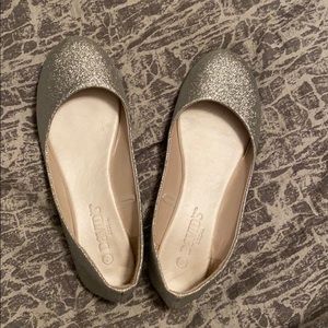 David’s Bridal Glitter Round Toe Ballet Flats